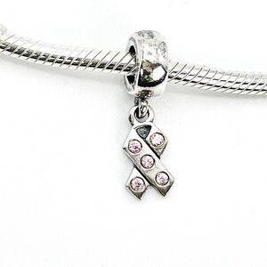 Pandora Authentic .925 ALE Sterling Silver Breast Cancer Ribbon Charm Pink